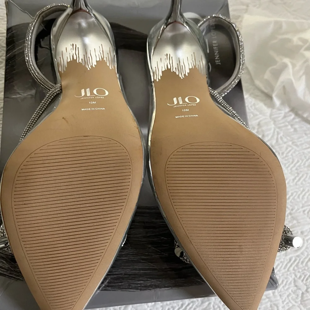 Jennifer Lopez Felina Lucite sling back heels